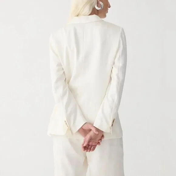 NEW J Crew Collection Ivory Crepe Blazer 6 - Picture 4 of 8